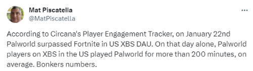 最受欢迎的XBox游戏 幻兽帕鲁XSX/S日火超堡垒之夜