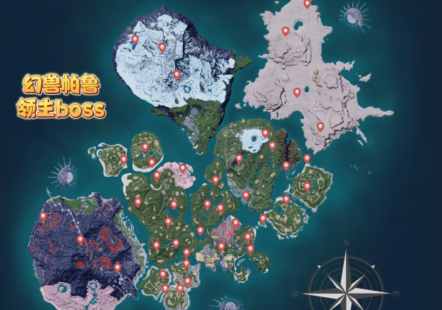 幻兽帕鲁刷蛋宝箱地下城领主商人资源点一览 幻兽帕鲁地图全貌