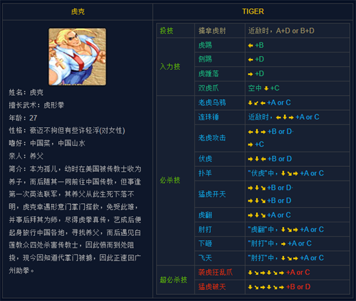 形意拳游戏出招表带图 形意拳全人物出招表汇总