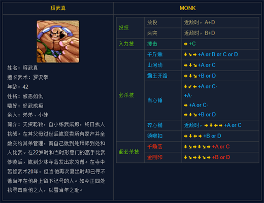 形意拳游戏出招表带图 形意拳全人物出招表汇总