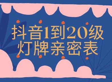 抖音灯牌1-20级价目表 抖音粉丝团1到20级亲密度价格表一览