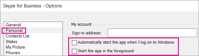 skype for business关闭自启动方法