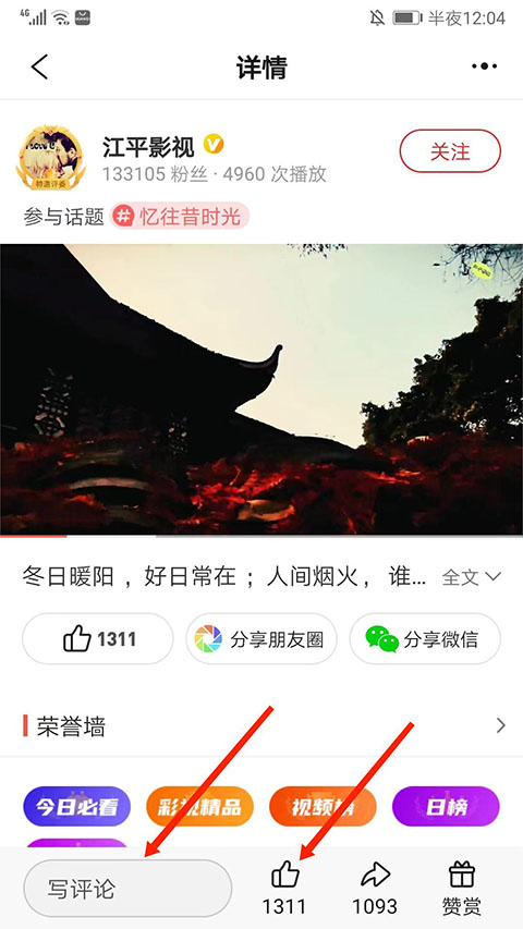 彩视点赞评论