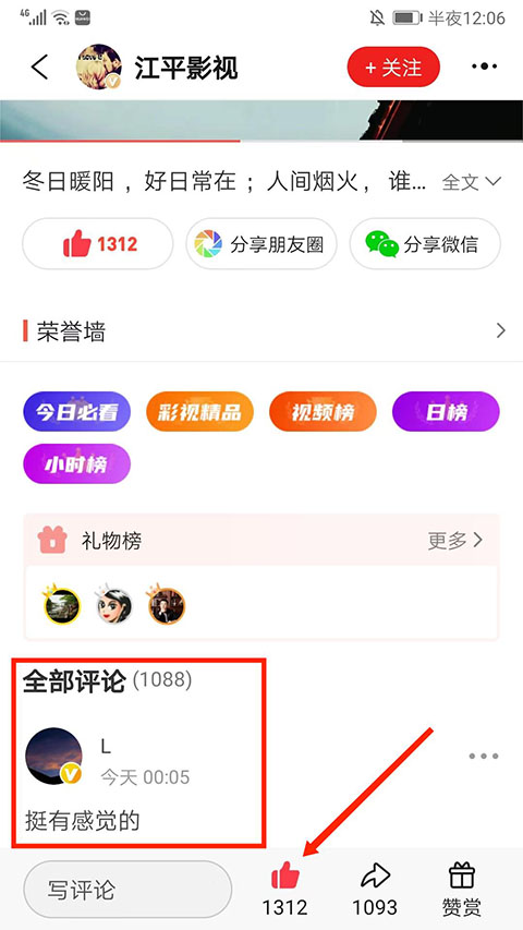 彩视点赞评论