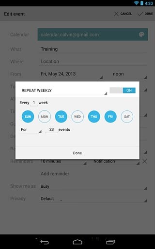 google calendar